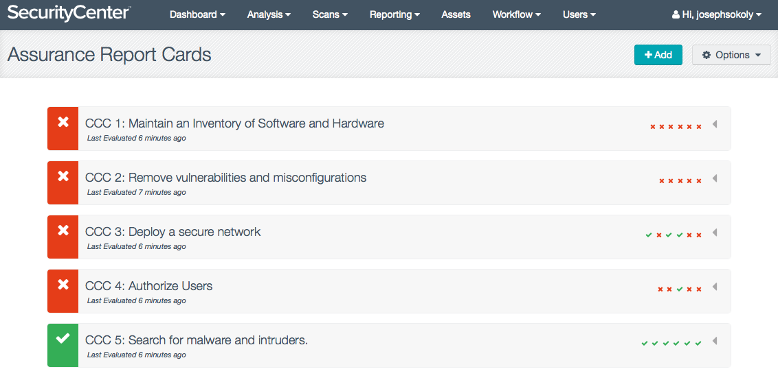 Rapports d’évaluation de la garantie - Tenable SecurityCenter